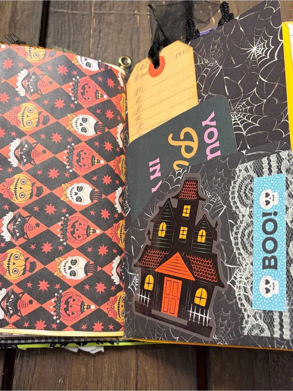 Halloween Junk Journal Black Cats Softcover 3 Signatures Decorated Handmade